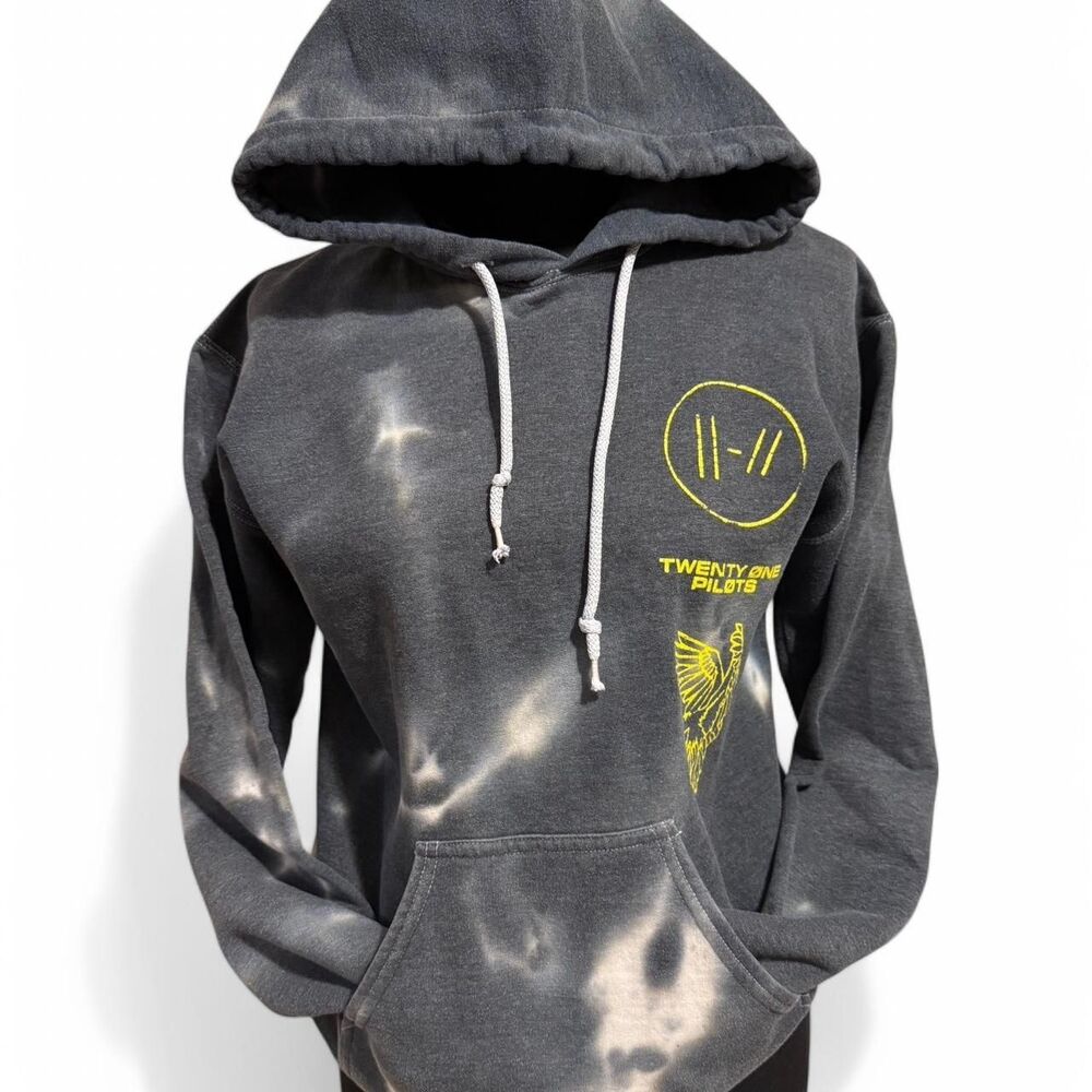 Twenty-one-pilots Women's Grey and Navy Hoodie